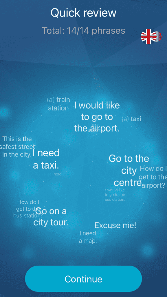 Son aşamada öğrendiklerinizi Mondly'de bir özet şeklinde görüyorsunuz