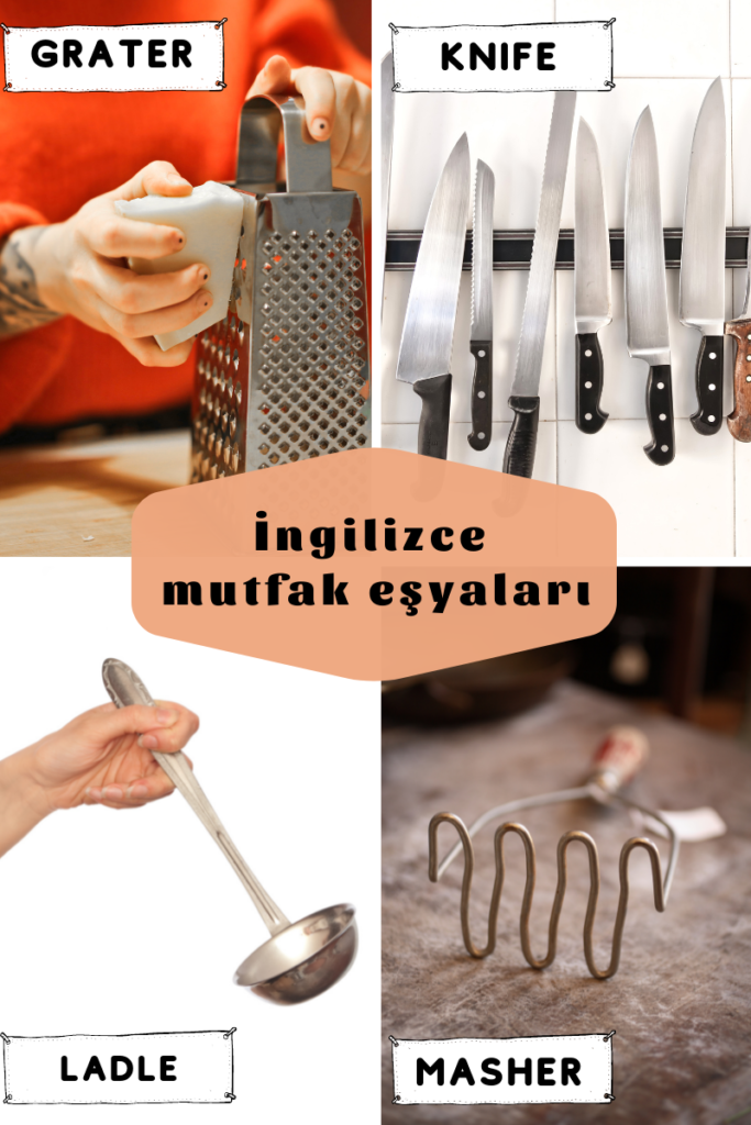 İngilizce mutfak eşyalarına örnekler